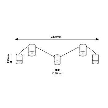 Plafoniera Rabalux 71295 Looplab G9 5x MAX 28W negru