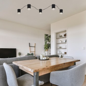 Plafoniera Rabalux 71295 Looplab G9 5x MAX 28W negru