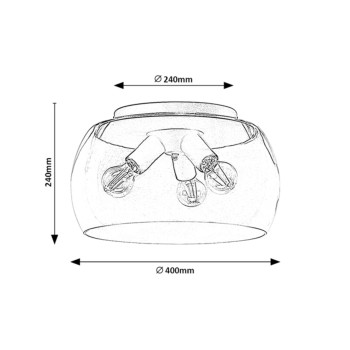 Plafoniera Rabalux 3189 Ursula E27 3x MAX 40W negru
