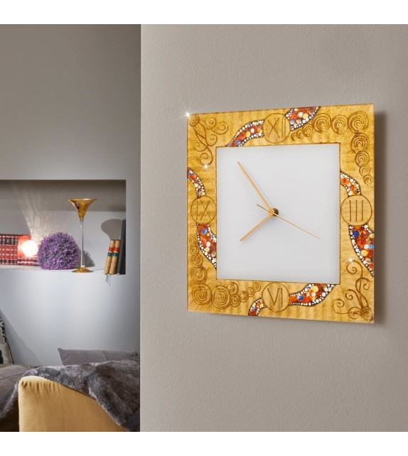Ceas decorativ de perete TIME - Kolarz, Kiss Auriu, 30x30cm - 1