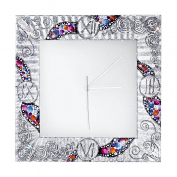 Ceas decorativ de perete TIME - Kolarz, Kiss Argintiu, 30x30cm - 1