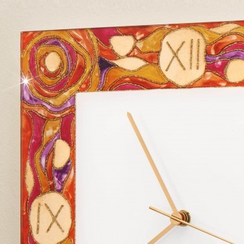 Ceas decorativ de perete TIME - Kolarz, Aqua Red, 30x30cm - 1