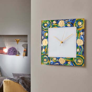 Ceas decorativ de perete TIME - Kolarz, Aqua Blue, 30x30cm - 1