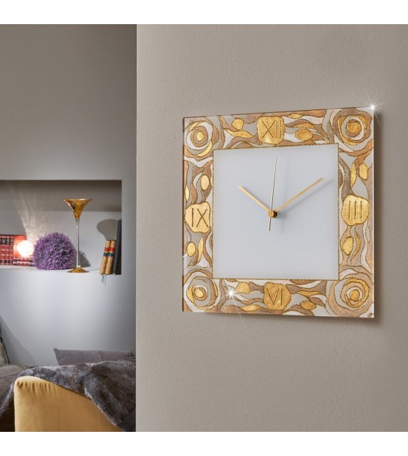 Ceas decorativ de perete TIME - Kolarz, Aqua Champagne, 30x30cm - 1
