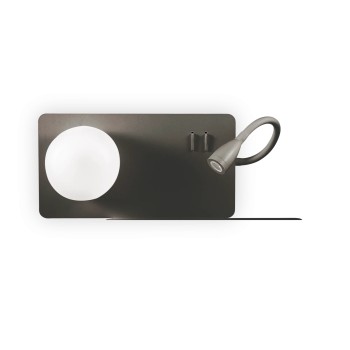 Aplica de perete IDEAL LUX BOOK-2 AP 174846, LED 3W, 200lm, 3000K, negru