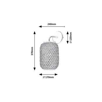 Aplica de perete Rabalux 71091 Adalla E27 1x MAX 40W negru mat