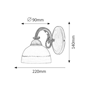 Aplica de perete Rabalux 8811 Flossi E27 1x MAX 40W bronz