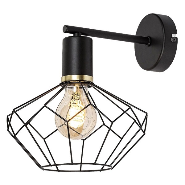 Aplica de perete Rabalux 71064 Fran E27 1x MAX 40W negru mat