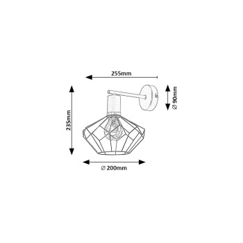 Aplica de perete Rabalux 71064 Fran E27 1x MAX 40W negru mat
