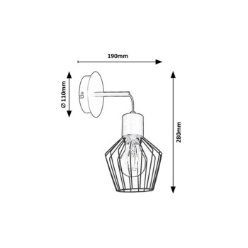 Aplica de perete Rabalux 3538 Belano E27 1x MAX 40W negru