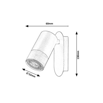Aplica de perete Rabalux 5069 Zircon GU10 1X MAX 5W negru mat
