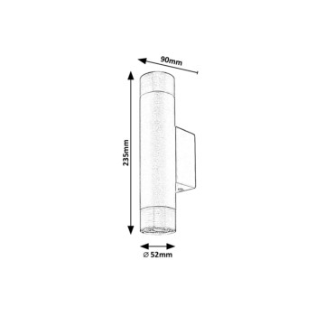 Aplica de perete Rabalux 5073 Zircon GU10 2X MAX 5W negru mat