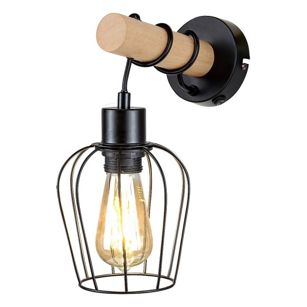 Aplica de perete Rabalux 5244 Fabian E27 1x MAX 40W negru mat