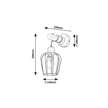 Aplica de perete Rabalux 5244 Fabian E27 1x MAX 40W negru mat