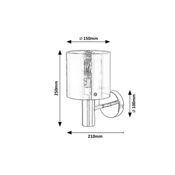 Aplica de perete Rabalux 5248 Donati E27 1x MAX 60W crom