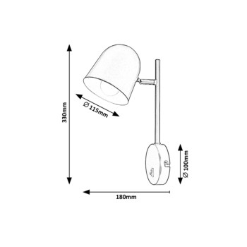 Aplica de perete Rabalux 5243 Egon E14 1x MAX 40W alb mat