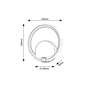 Aplica de perete LED Rabalux 6969 Willow 750lm 4000K negru mat