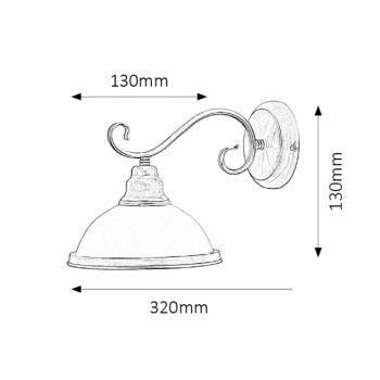 Aplica de perete Rabalux 2751 Elisett E27 1x MAX 60W bronz