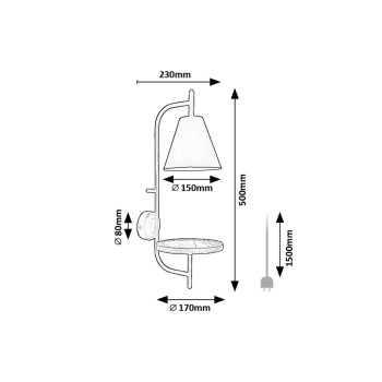Aplica de perete Rabalux 71293 Azome E27 1x MAX 15W fag
