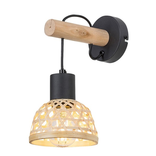 Aplica de perete Rabalux 71025 Rattan E27 1x MAX 15W negru