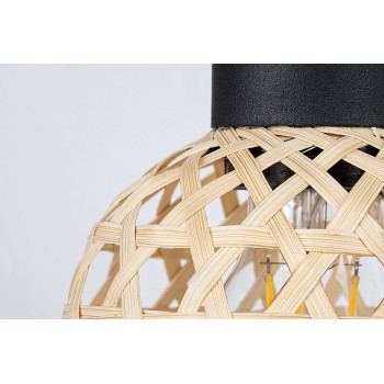 Aplica de perete Rabalux 71025 Rattan E27 1x MAX 15W negru