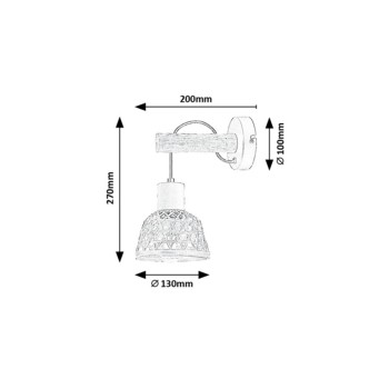 Aplica de perete Rabalux 71025 Rattan E27 1x MAX 15W negru