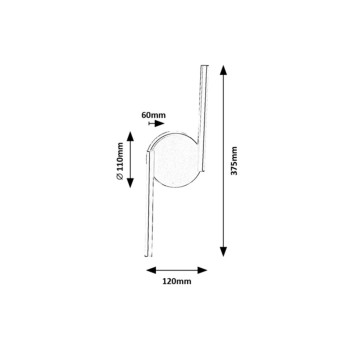 Aplica de perete LED Rabalux 71122 Sabira 340lm 4000K negru