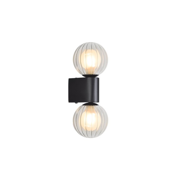 Aplica de perete pentru baie Rabalux 75022 Colzar G9 2x MAX 3,5W negru mat, milky/ transparent - 1