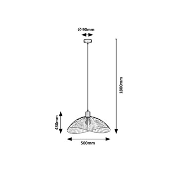 Pendul Rabalux 4347 Iduna E27 1x MAX 60W negru mat