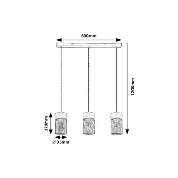 Pendul Rabalux 72041 Callum E27 1x MAX 25W fag