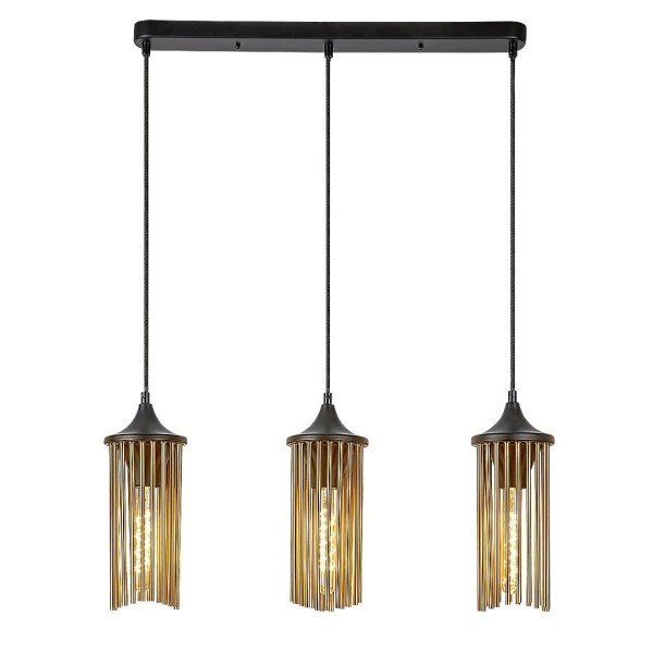 Pendul Rabalux 72153 Roxas E27 3x MAX 40W negru mat