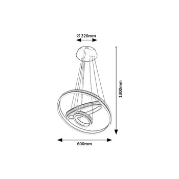 Pendul LED Rabalux 2230 Avalon 4730lm 4000K aluminiu slefuit