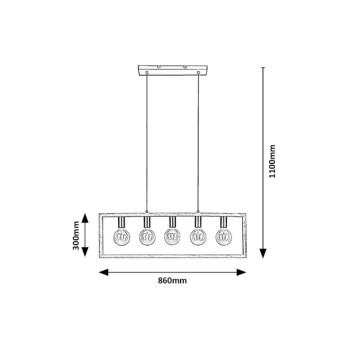 Pendul Rabalux 2294 Indigo E27 5x MAX 40W negru