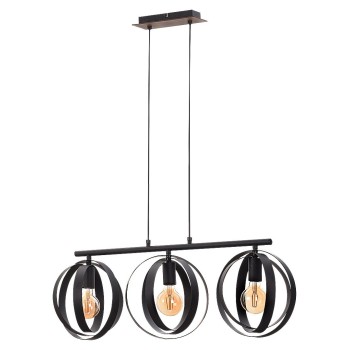Pendul Rabalux 5361 Cortado E27 3x MAX 40W negru