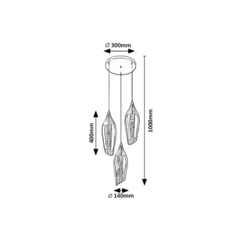 Pendul Rabalux 72203 Bellini E27 3x MAX 60W negru