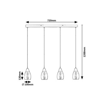 Pendul Rabalux 72184 Ilmari E27 4x MAX 15W negru