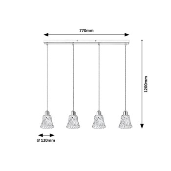 Pendul Rabalux 5303 Hestia E14 4x MAX 40W crom