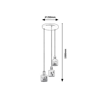 Pendul Rabalux 5092 Alberta E27 3x MAX 9W auriu