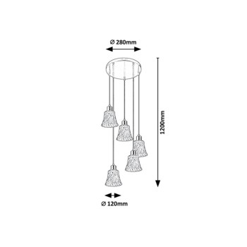 Pendul Rabalux 5305 Hestia E14 5x MAX 40W crom