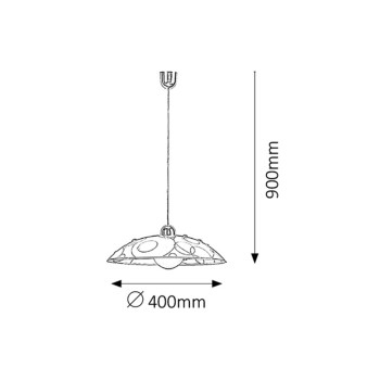 Pendul Rabalux 1864 Jolly E27 1x MAX 60W cu model alb