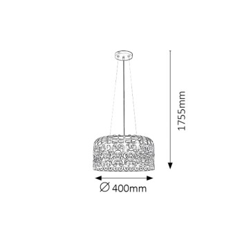 Pendul Rabalux 2158 Alessandra E27 3x MAX 60W negru mat