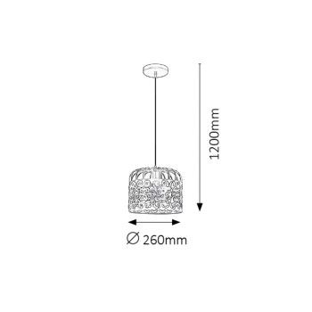 Pendul Rabalux 2161 Alessandra E27 1x MAX 60W alb mat