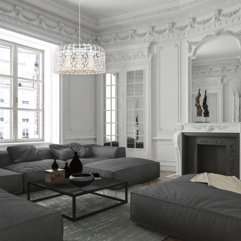 Pendul Rabalux 2163 Alessandra E27 3x MAX 60W alb mat