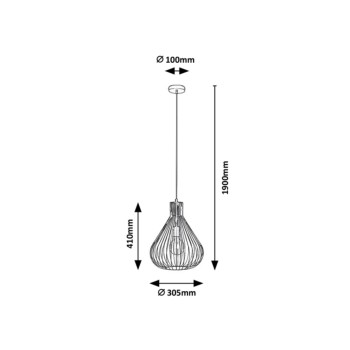 Pendul Rabalux 4754 Zille E27 1x MAX 40W negru mat