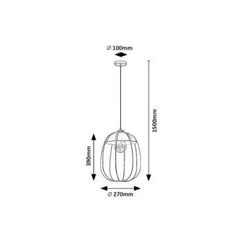 Pendul Rabalux 72024 Svens E27 1x MAX 60W negru mat