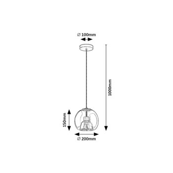 Pendul Rabalux 72132 Cameo E27 1x MAX 60W negru