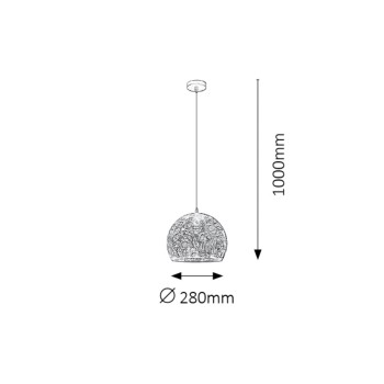 Pendul Rabalux 2276 Manorca E27 1x MAX 40W negru