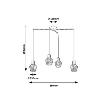 Pendul Rabalux 3540 Belano E27 4x MAX 40W negru