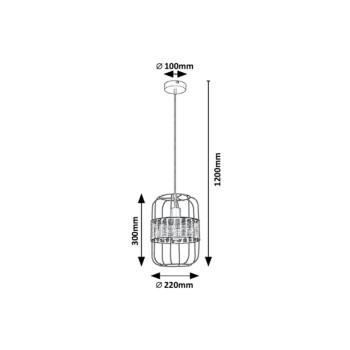 Pendul Rabalux 5283 Indiana E27 1x MAX 40W negru