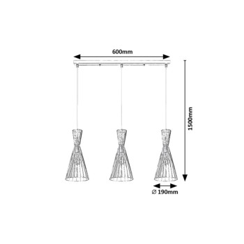 Pendul Rabalux 72006 Leandros E27 3x MAX 40W negru mat Pendul Rabalux 72006 Leandros E27 3x MAX 40W negru mat